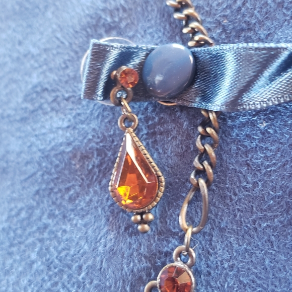 Necklace and earring set with beautiful orange/yellow stones - Picture 2 of 4